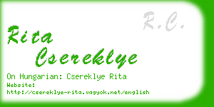 rita csereklye business card